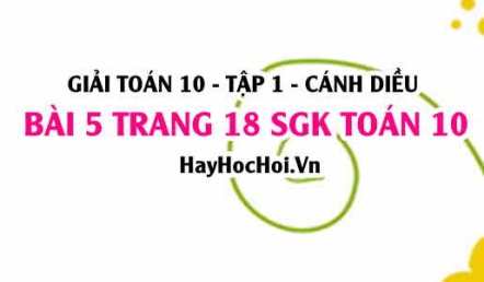 Giải bài 5 trang 18 Toán 10 tập 1 SGK Cánh Diều